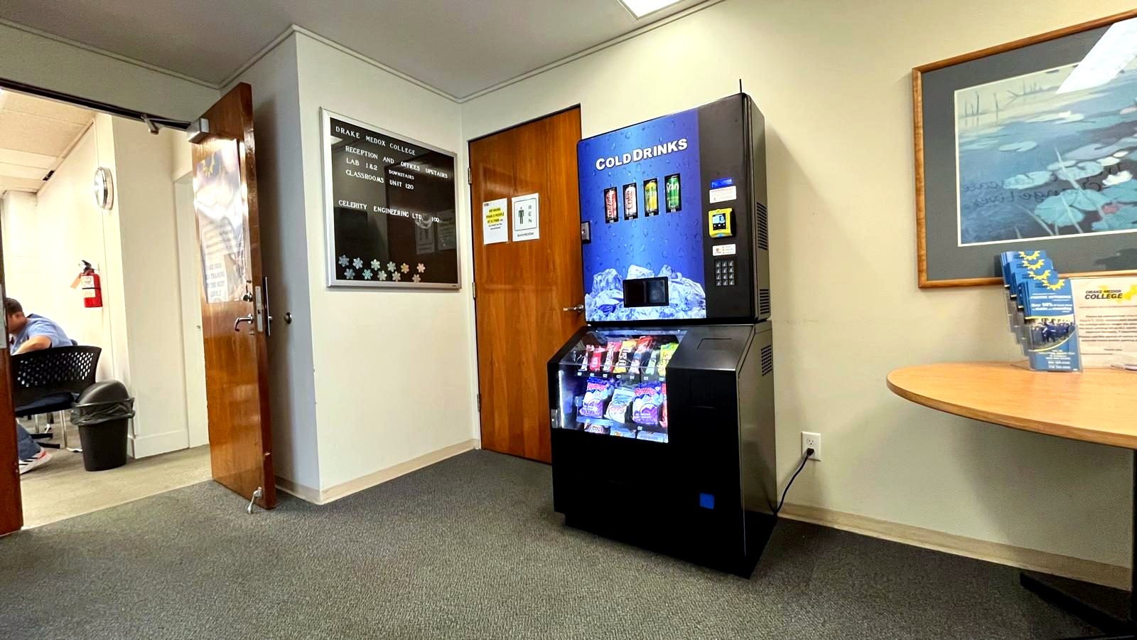 CanBite vending machine in a college lobby